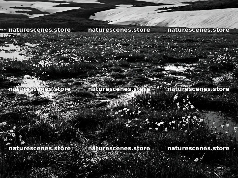 Akita snowmelt meadow with silver grasses and water reflections – nature scenes 9174x6866