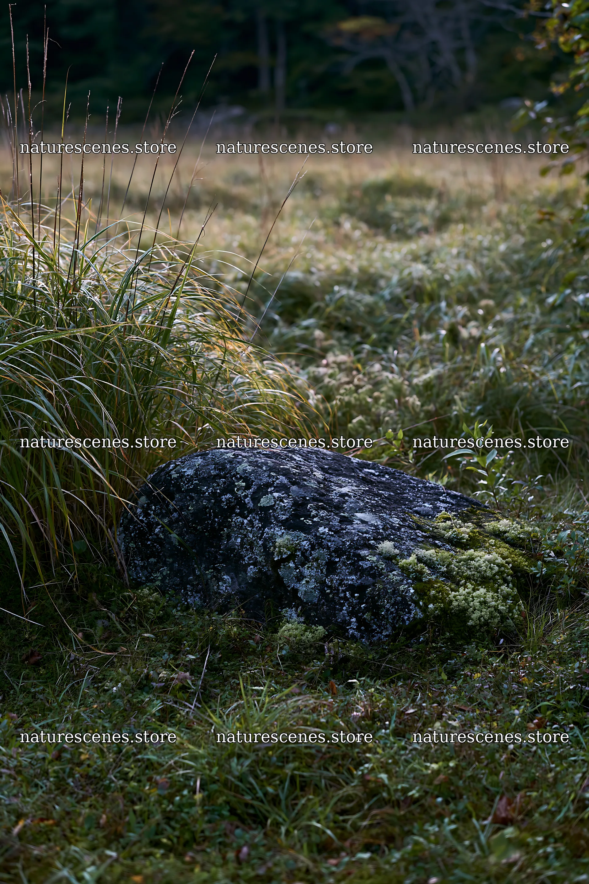 Aomori climate resilient meadow with boulder – nature scenes 6480x9722