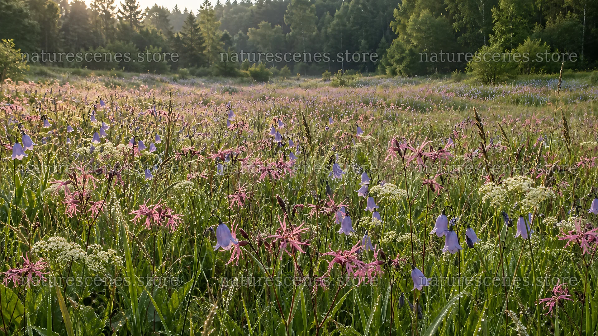 Rim Light Across a Forest Wildflower Meadow – nature scenes 10324x5812