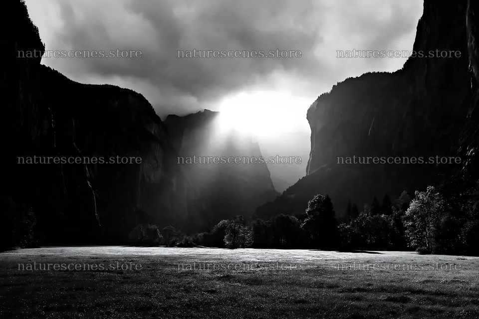 Light rays in Lauterbrunnen Valley meadow at sunset – nature scenes 9722x6480