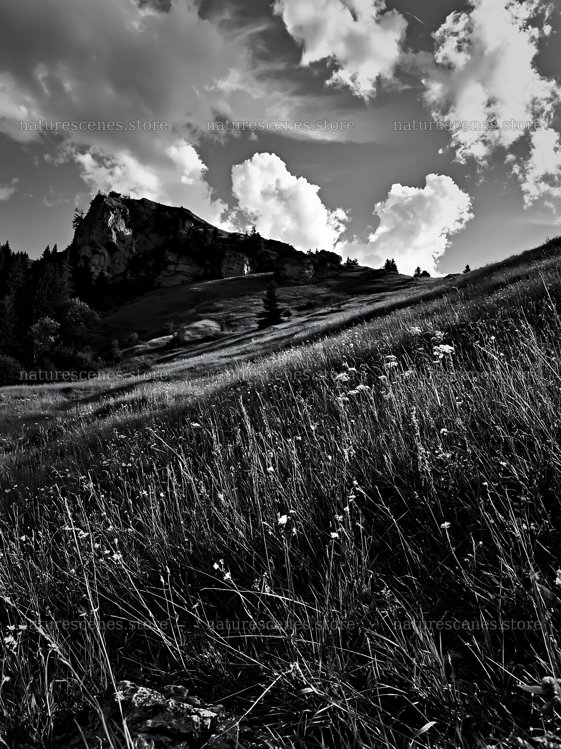 Summer meadows in Transylvania with hills and clouds – nature scenes 6866x9174