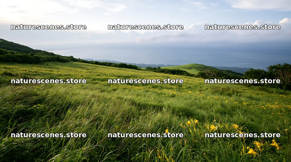 Iwate rain refreshed meadow seedhead foreground – nature scenes 10608x5938