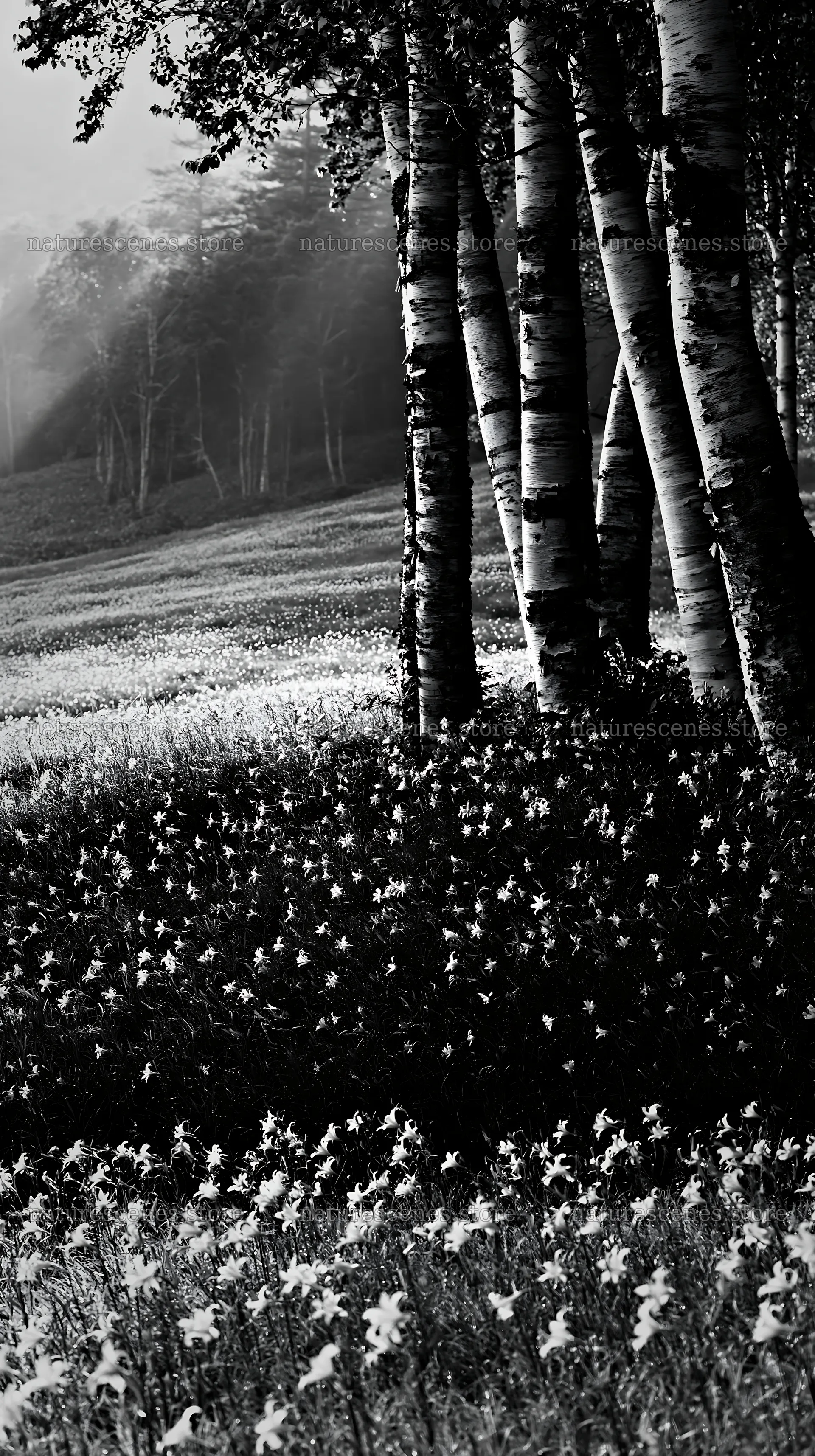 Kirigamine highland daylily meadow with trees and flowers – nature scenes 5938x10608