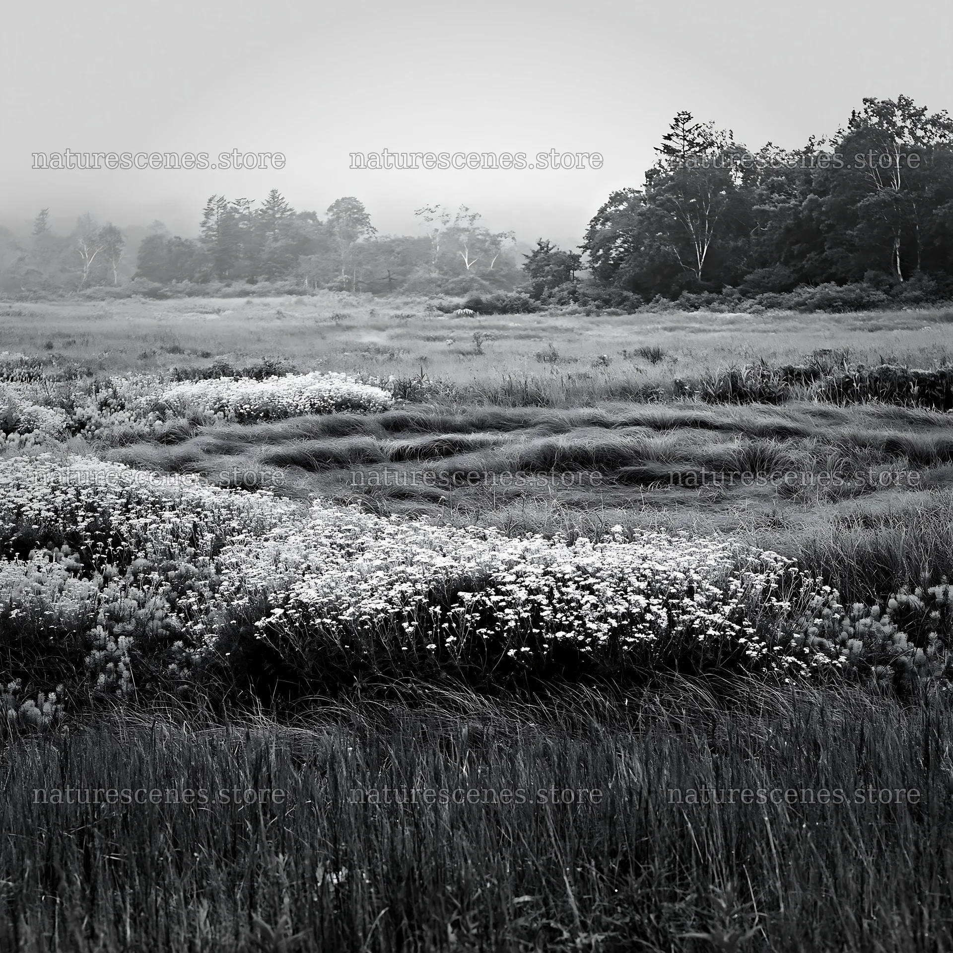 Expansive Hokkaido restoration meadow with dewdrops – nature scenes 7938x7938