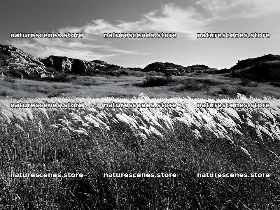 Okayama golden meadow with seedhead foreground – nature scenes 9174x6866
