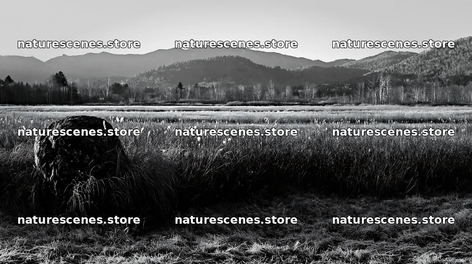 Aomori climate resilient meadow with boulder – nature scenes 10608x5938