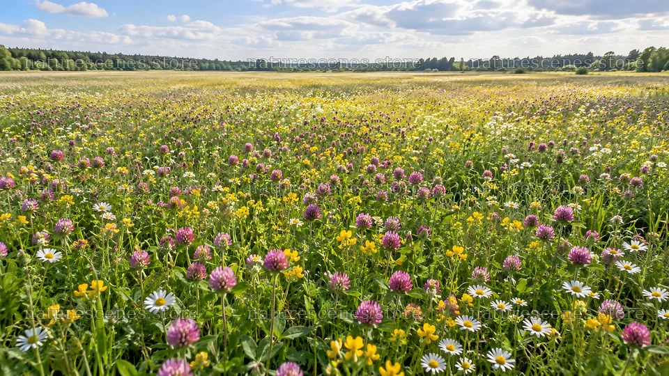 Colorful Wildflowers Across a Sunny Meadow – nature scenes 10324x5812
