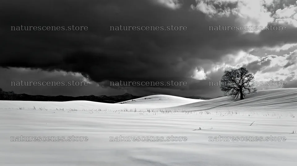 Snow covered hills and meadows in Biei, Japan – nature scenes 10608x5938
