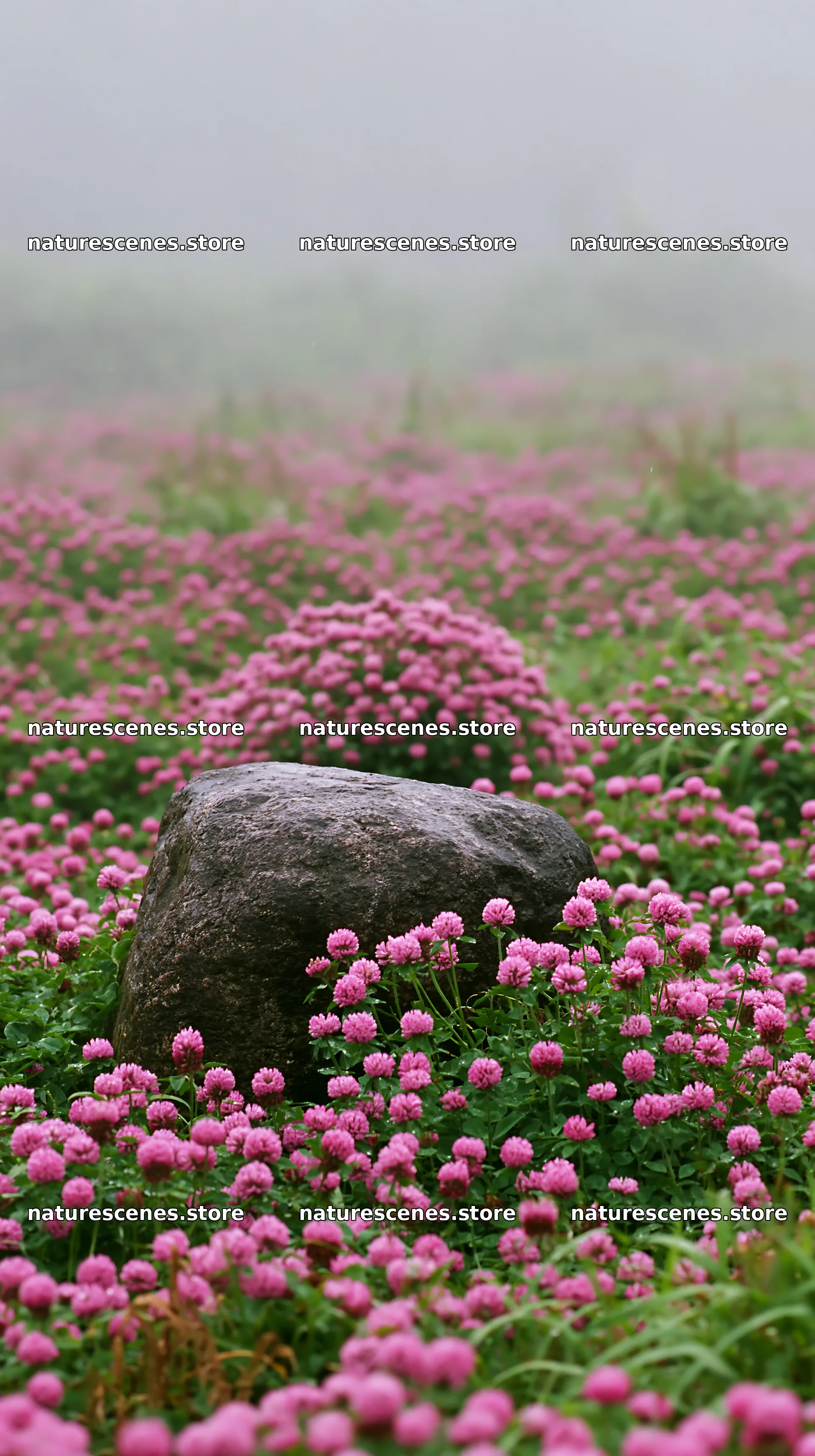 Hiroshima rainy meadow smooth rock foreground – nature scenes 5938x10608
