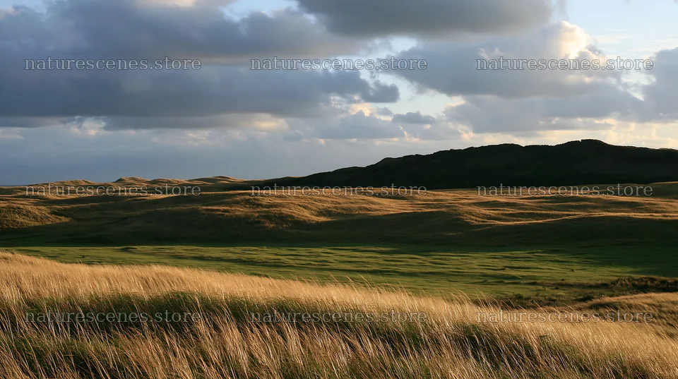 Tottori windy meadow with dune grasses under a cloudy sky – nature scenes 10608x5938