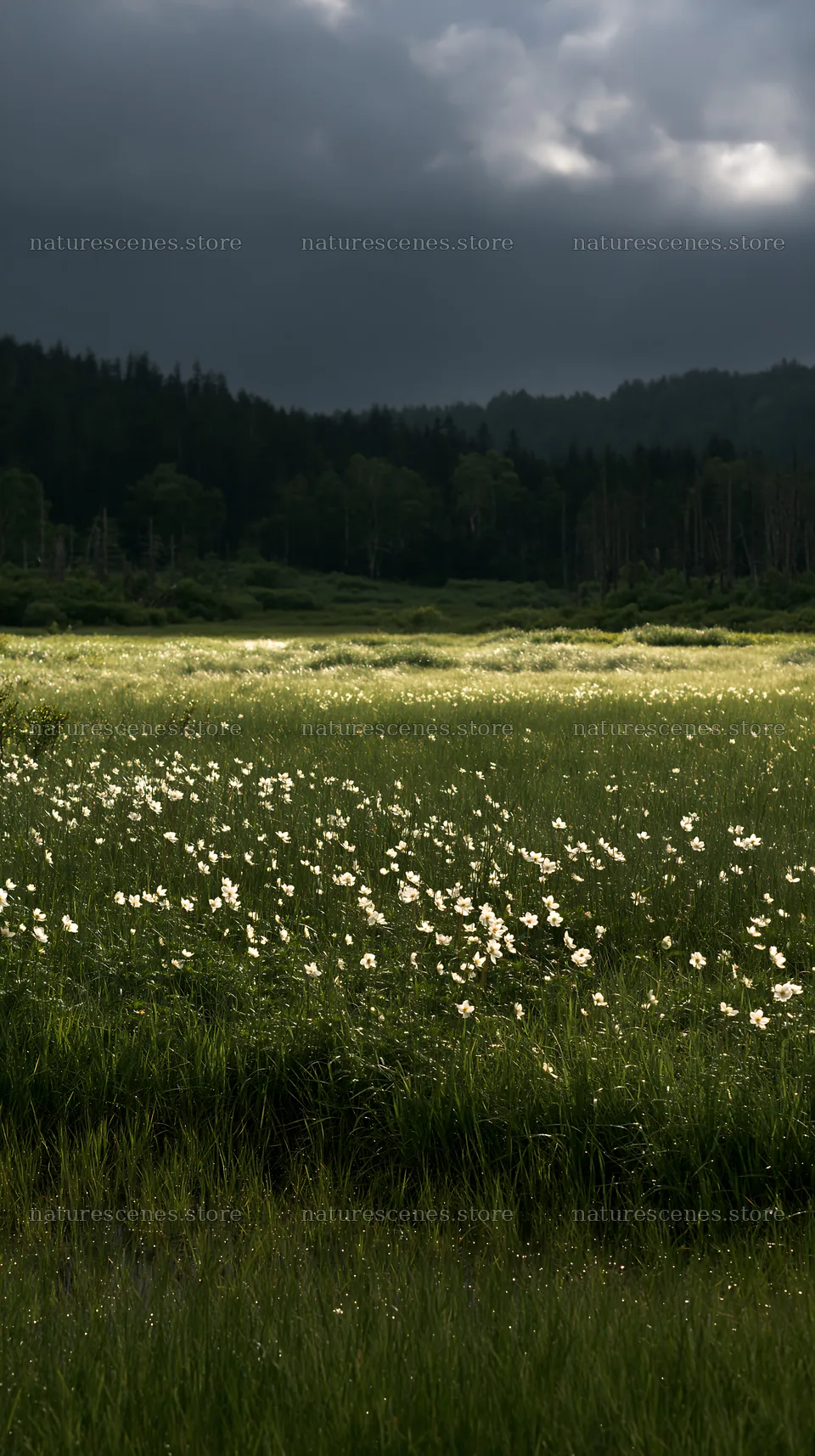 Akita snowmelt meadow with silver grasses in the evening light – nature scenes 5938x10608
