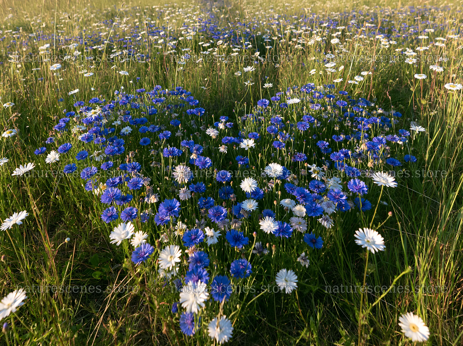 Christmas wreaths near cave in meadow with wildflowers – nature scenes 9174x6866