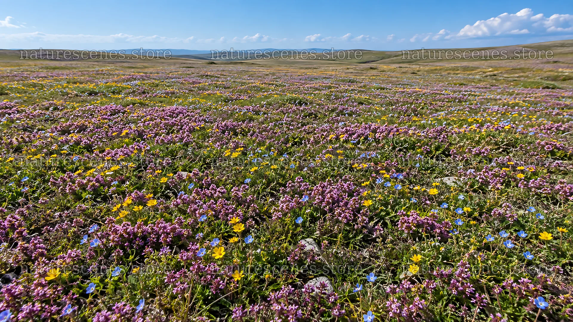 Colorful Wildflowers Across a Rolling Meadow – nature scenes 10324x5812