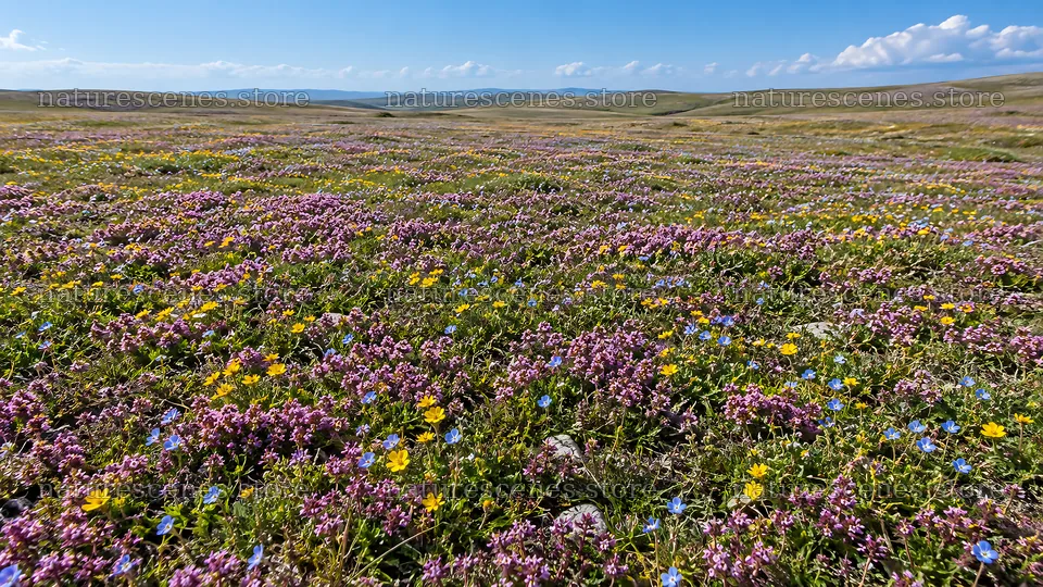 Colorful Wildflowers Across a Rolling Meadow – nature scenes 10324x5812