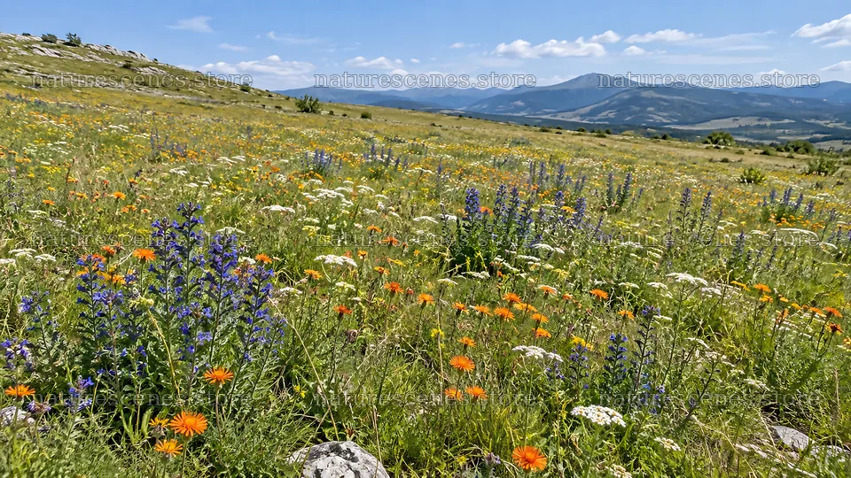 Colorful Wildflowers Across a Mountain Meadow – nature scenes 10324x5812