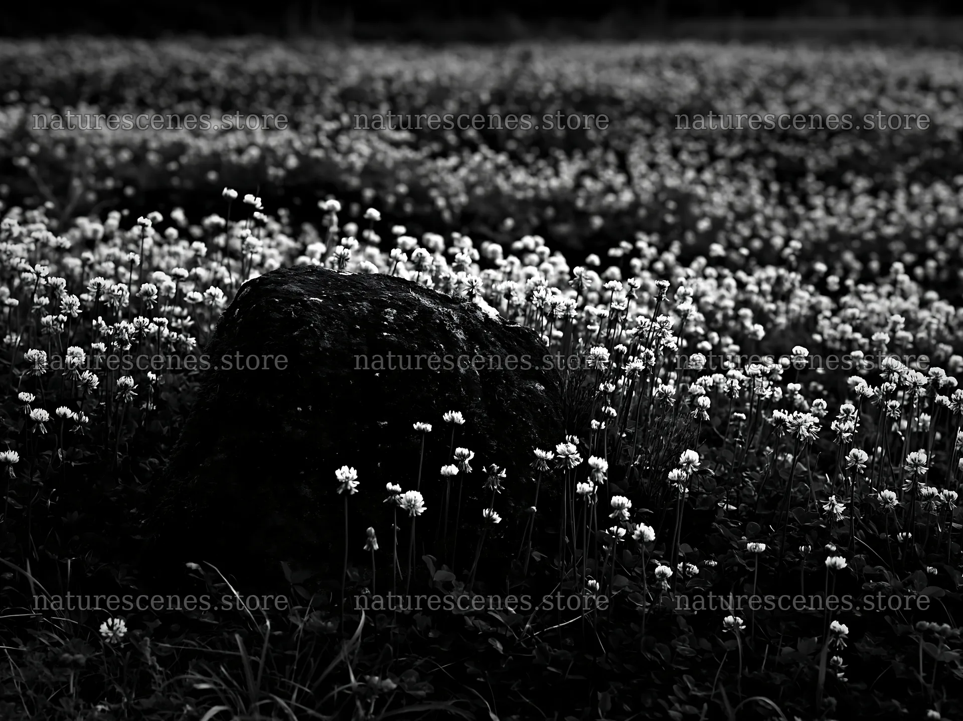 Miyagi spring recovery meadow mossy stone in flower field – nature scenes 9174x6866