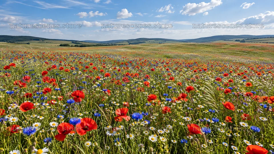 Colorful Wildflowers Across a Sunny Meadow – nature scenes 10324x5812